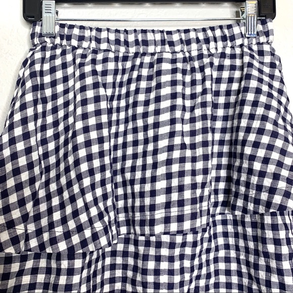 Madewell blue/white gingham tiered mini skirt xs - Picture 7 of 7